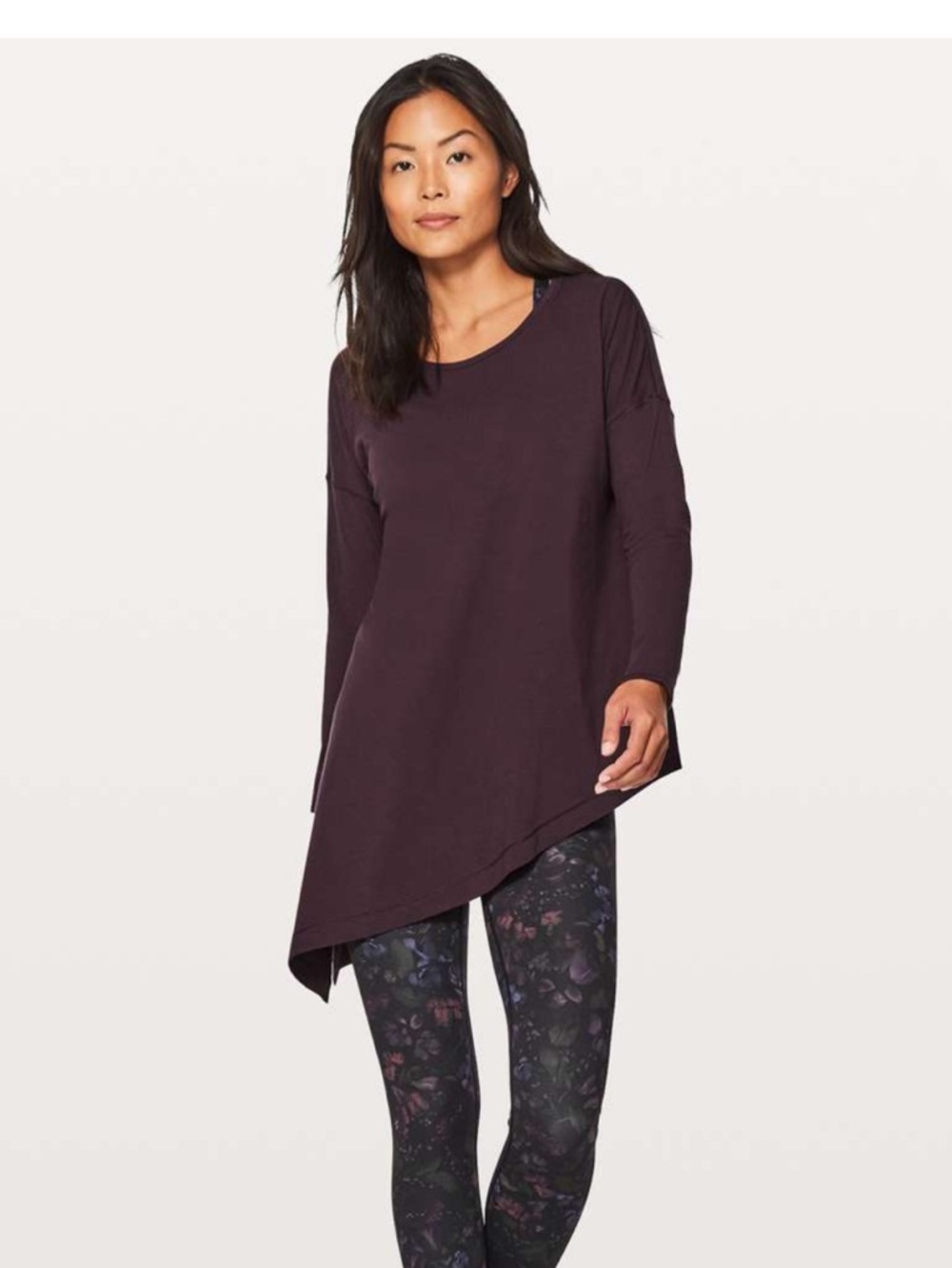 lululemon athletica Asymmetrical Long Sleeve Top in Deep Plum